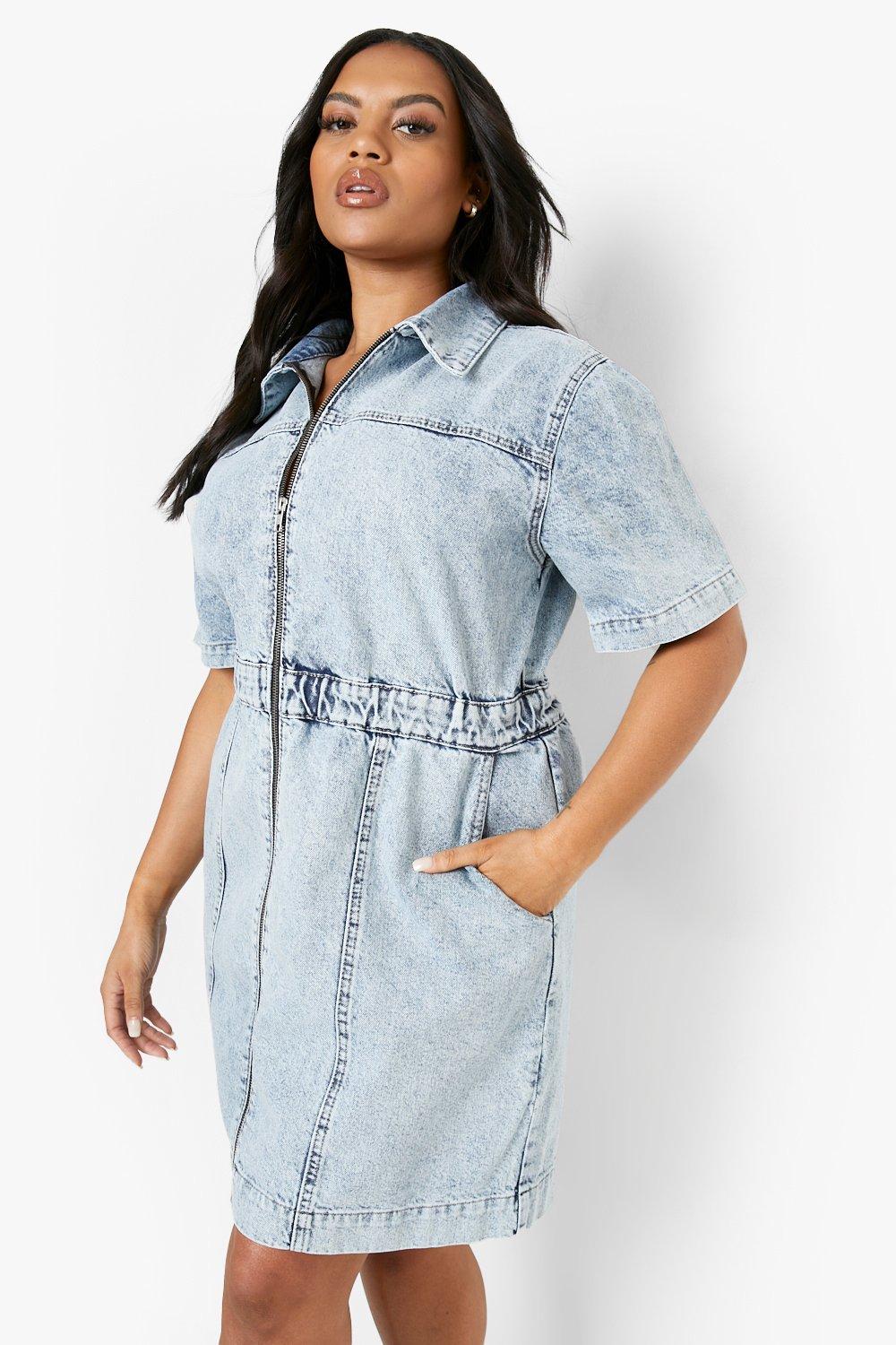 Denim dress 2025 plus size uk